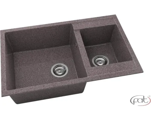 Chiuvetă bucătărie granixit 2 cuve FAT Avangard 234 49x90 cm fără picurător Merlot reversibilă buc