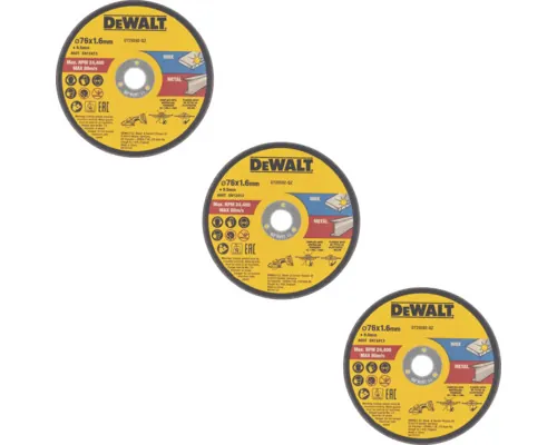 Discuri abrazive DeWalt Ø76mm, pachet 3 bucăți