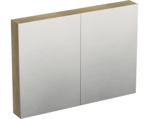 Dulap baie cu oglindă Jungborn TRENTA 100x72 cm PAL stejar Halifax 2 uşi buc