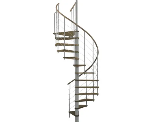 Scară spirală interior Pertura Skaia Ø 140 cm nuc băițuit buc