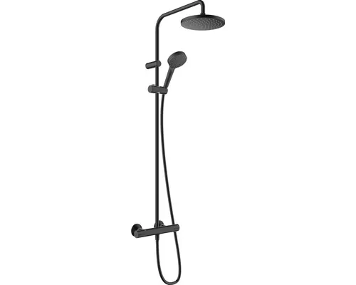 Sistem de duș cu termostat hansgrohe Vernis Blend Showerpipe 200 1jet negru mat buc