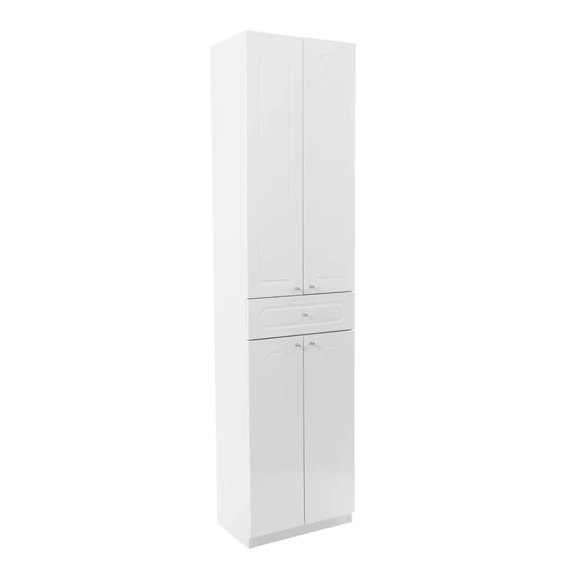 Dulap baie pe sol, 4 usi, 1 sertar, Martplast, alb, deschidere pe stanga / dreapta, 190 x 48 cm buc