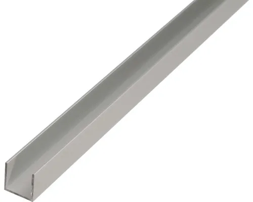 Profil aluminiu tip U Alberts 15x15x15x1 mm, lungime 2m, argintiu, eloxat buc