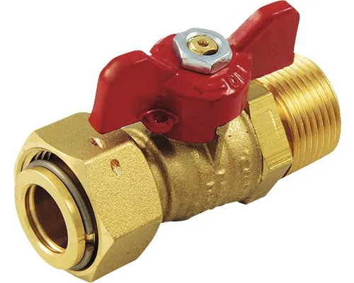 Robinet apă Tiemme de trecere cu piuliță și fluture FI-FE 1/2”x1/2” buc