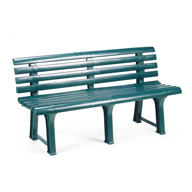 Banca de gradina, din plastic, cu spatar, Orchidea, verde, 145 x 49 x 74 cm buc