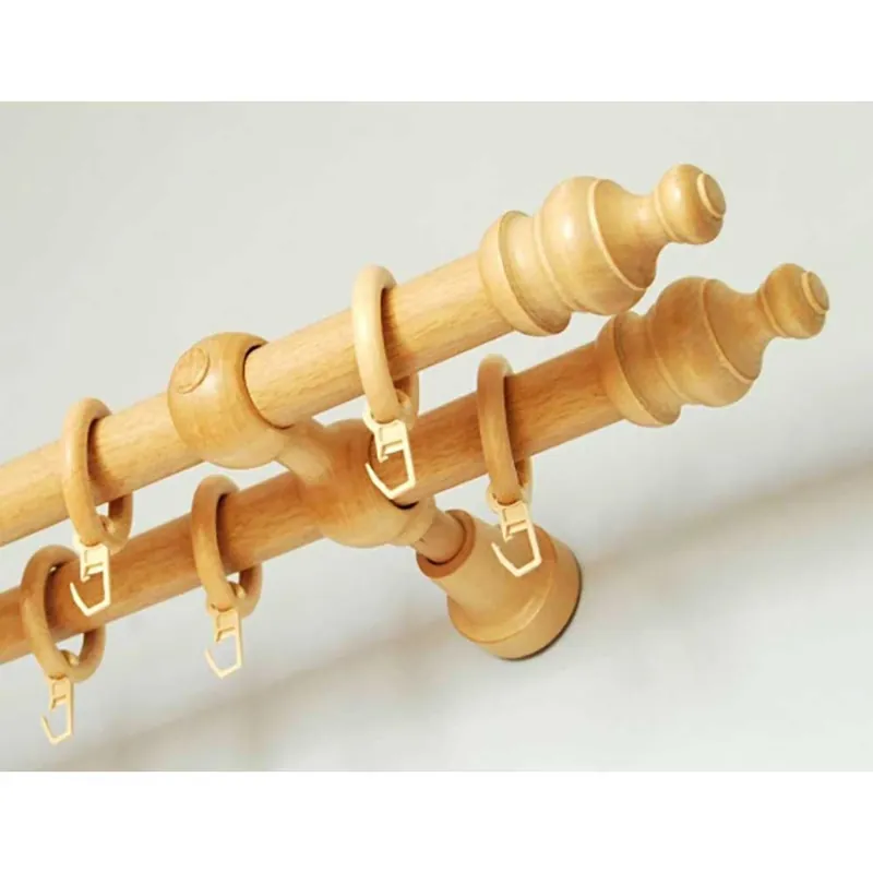 Galerie Lemn, accesorii incluse galerie lemn dubla Apollo 28 mm, 250 cm natur/fag
