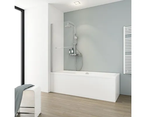 Paravan cadă Schulte, 70x140 cm, 1 element, sticlă clară, profil , incl. suport prosop buc