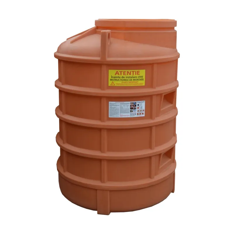 Camin vizitare, cu baza inchisa, Valrom Kompactkit, polietilena, portocaliu, D 1100 mm, H 2080 mm buc