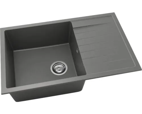 Chiuvetă bucătărie fatgranit 1 cuvă FAT Avangard 228 49x80 cm cu picurător Basalt reversibilă buc
