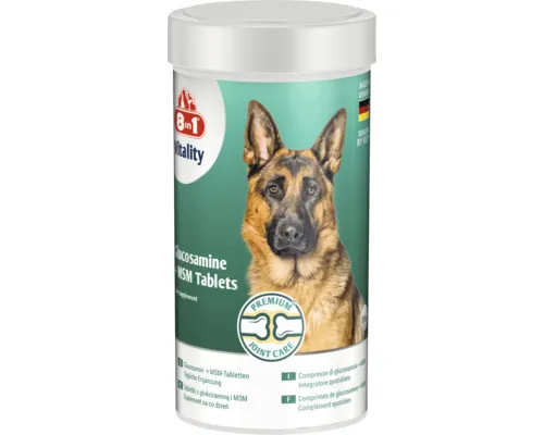 Supliment pentru câini 8în1 Vitality Glucosamine+MSM 55 tablete buc