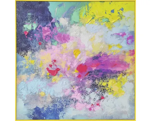 Tablou pictat manual înrămat Abstract color II 60x60 cm buc