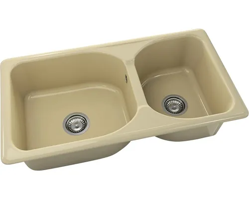 Chiuvetă bucătărie marmură compozită 2 cuve FAT Classic 213 49x90 cm fără picurător Capucin Granit reversibilă buc