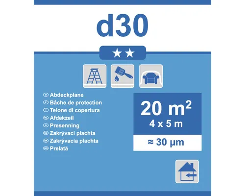 Folie de acoperire D30 transparentă 4x5 m 20 m² buc