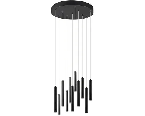 Lustră cu LED integrat Trio Tubular 11x2,8W 3850 lumeni, Ø40 cm, negru buc