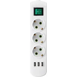 Bloc prelungitor 3 usb 3p+intrerupator letitia 721-0300-302U