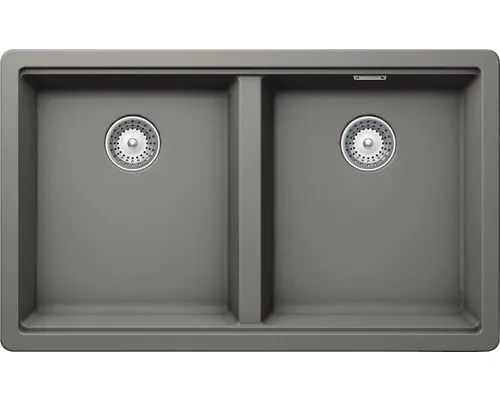 Chiuvetă bucătărie cristadur 2 cuve Schock Greenwich N-200 45.5x75 cm fără picurător Silverstone buc