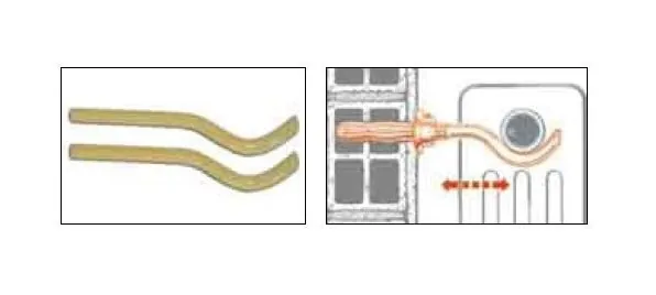 Consola, otel zincat, fixare calorifer Ardesia 4 coloane 2buc/set, D.12mm, L=223mm