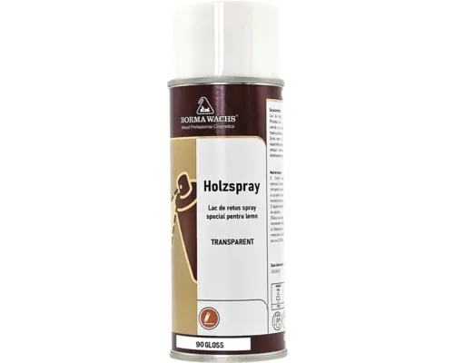 Lac spray pentru retușare lemn Borma Wachs Holzspray 90 Gloss lucios, transparent 400 ml buc
