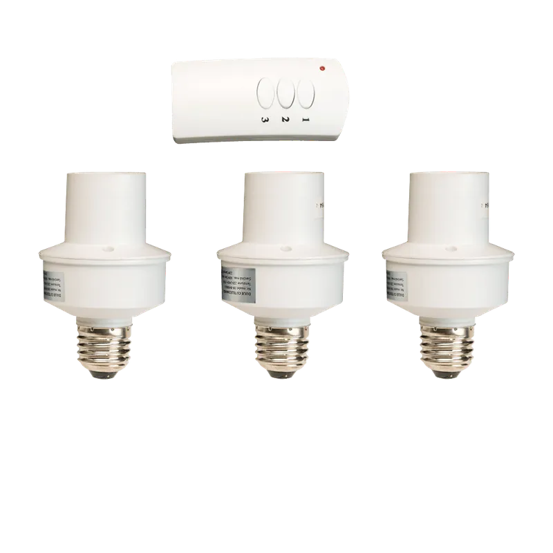 Set 3 dulii cu telecomanda Benko, E27, baterii incluse 3buc