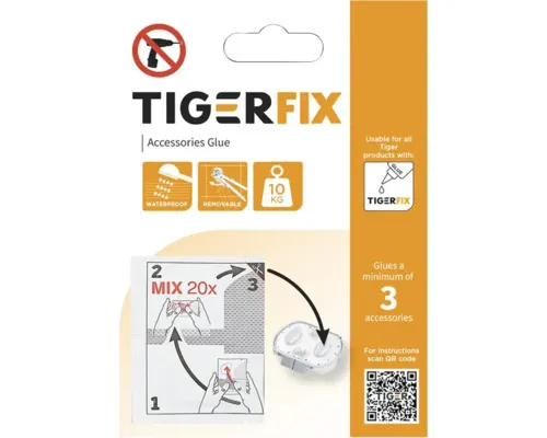 Set montaj prin lipire TIGER TigerFix gri mat buc