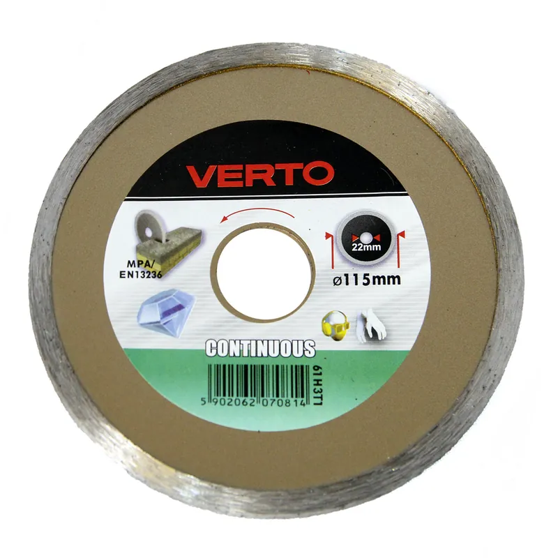 Disc diamantat continuu debitare beton Verto 61H3T1, 115 x 22.2 x 2 mm
