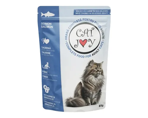 Hrană umedă pentru pisici CAT JOY Adult cu somon 85 g buc