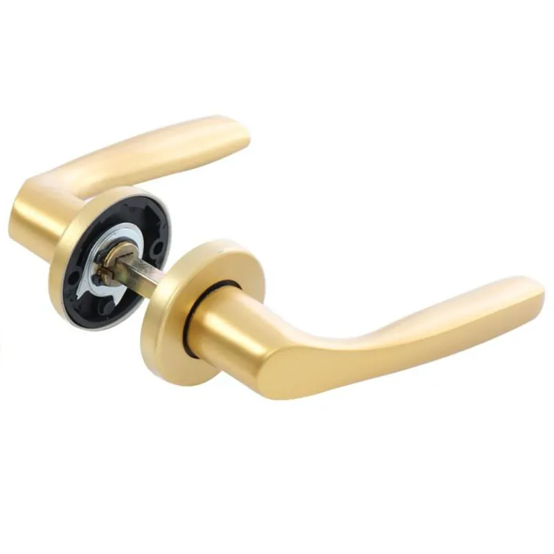 Maner cu rozeta rotunda pentru usa lemn, Clara Gato PZ(Y) RR50F4, aluminiu, bronz, 120 x 50 mm buc