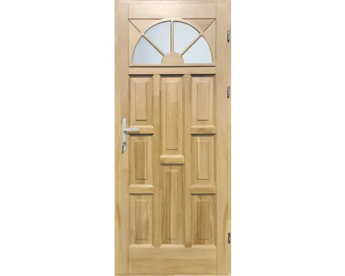 Ușă lemn exterior 1/1 stejar lăcuit 90x210 cm dreapta buc