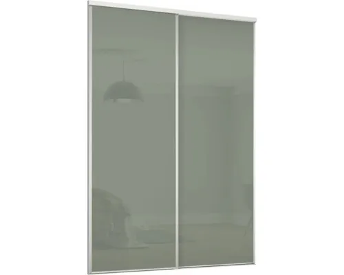 Uși glisante Linear verde salvie/alb 1,5x2,4 m buc