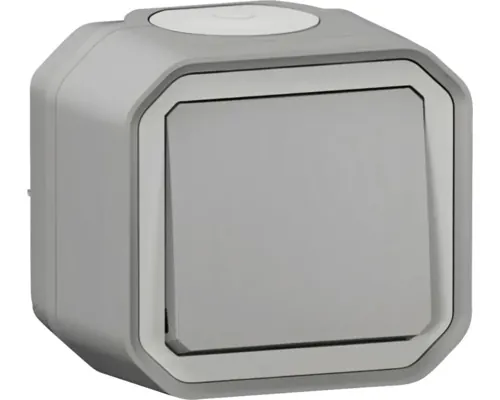 Buton cu revenire Legrand Plexo IP55 10A gri, montaj aplicat buc