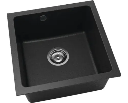 Chiuvetă bucătărie fatgranit FAT Avangard 241 46x46 cm fără picurător Black Metallic reversibilă 3 tipuri de montaj buc