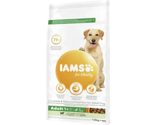 Hrană uscată pentru câini IAMS Vitality Adult Talie Mare cu miel 12 kg buc