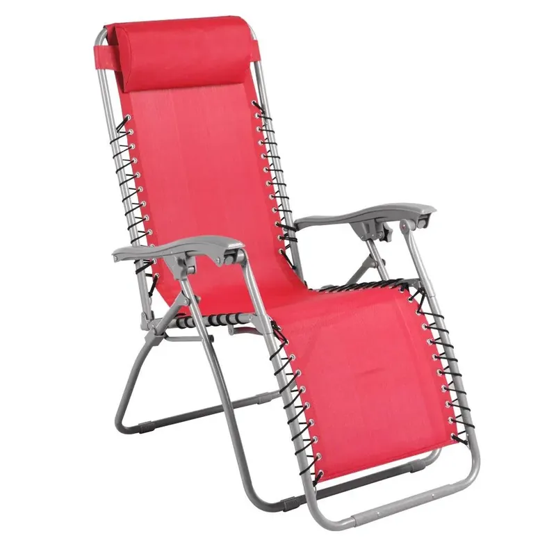Sezlong plaja, 331.170RD, pliabil, structura metal, rosu, 62 x 109 cm buc