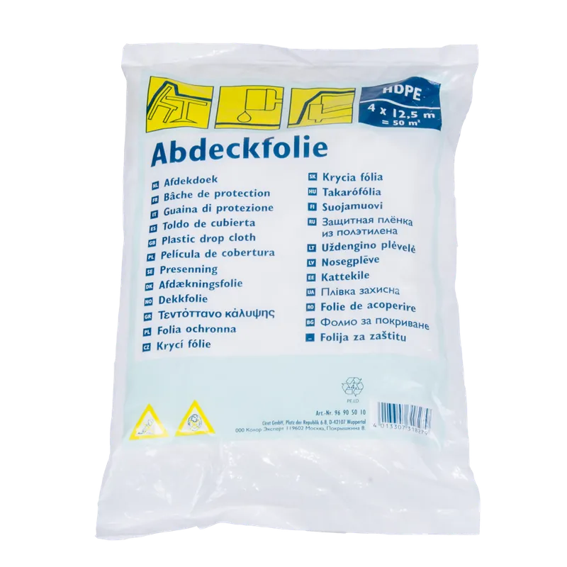 Folie de protectie pentru zugravit HDPE, Color Expert, 4 x 12,5 m