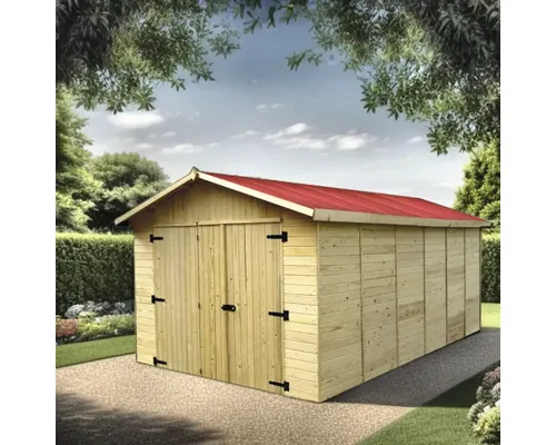 Garaj HABRITA fără podea lemn masiv rășinoase 300x520 cm natur buc