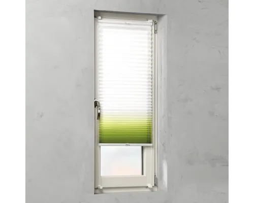 Jaluzea plisată (plisse) Soluna cu tensionare laterală, degrade alb/verde, 100x130 cm buc