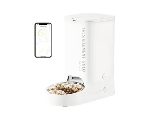 Dozator mâncare câine și pisică automat PETKIT Fresh Element Solo oțel inoxidabil 304 capacitate 3 l Bluetooth alb buc