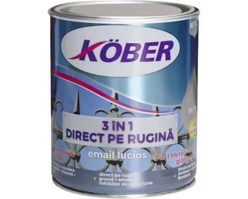 Email lucios anticoroziv Köber 3 în 1 Direct pe rugină verde oliv 0,75 l buc