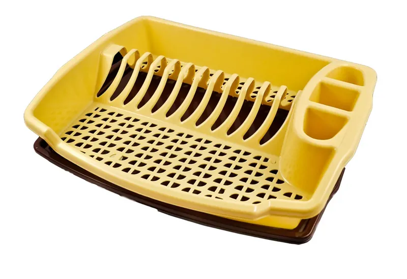 Suport bucatarie, pentru vase, Plastina, diverse culori, 46 cm + tava buc