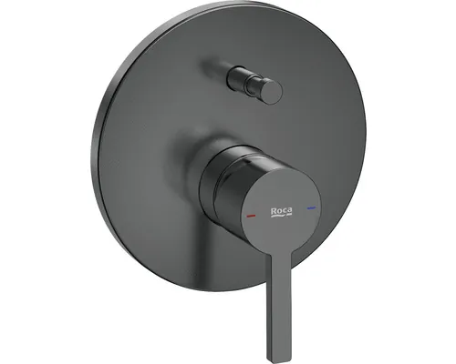 Baterie duș-cadă încastrată Roca Naia brushed titanium black buc