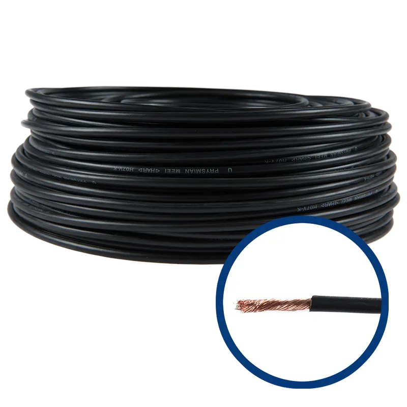 Cablu electric MYF (H05V-K) 6 mmp, izolatie PVC, negru