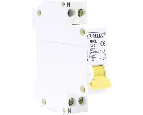 Disjunctor electric modular Comtec 1P+N 16A 4,5kA, curbă C buc