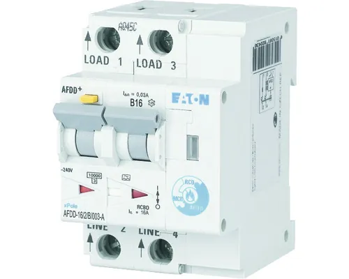 Întreruptor automat cu protecție diferențială & arc electric Eaton xPole AFDD 2P 16A 10kA/30mA, curbă B, tip A buc