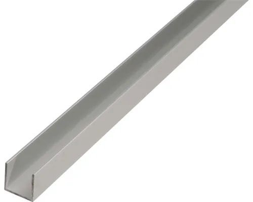 Profil aluminiu tip U Alberts 15x15x15x1,5 mm, lungime 1m, argintiu, eloxat buc