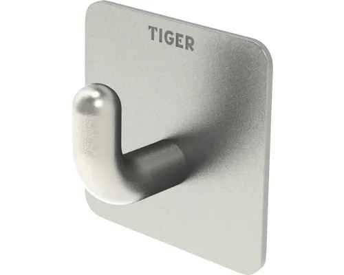 Cuier baie TIGER Pinky, 1 agățătoare, montaj prin lipire, inox buc