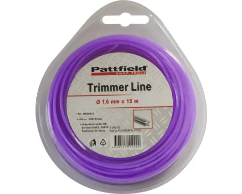 Fir de nylon pentru trimmer Pattfield, 1,6 mm, 15 m buc