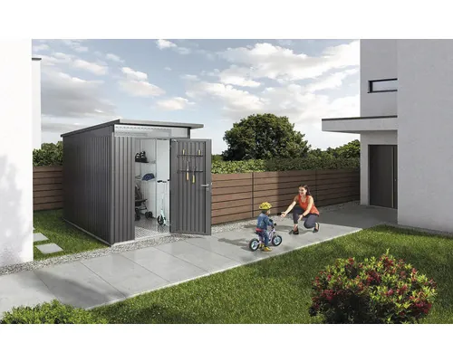 Magazie grădină Biohort AvantGarde A2 ușă standard 180x260 cm gri închis metalizat buc