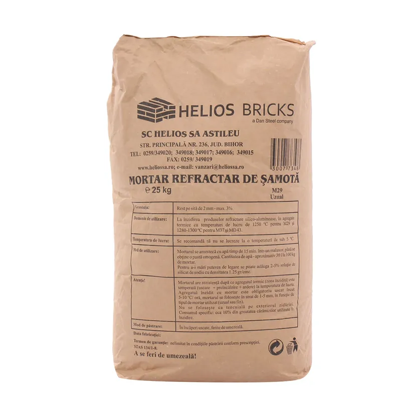 Mortar refractar de samota, interior, 25 kg sac
