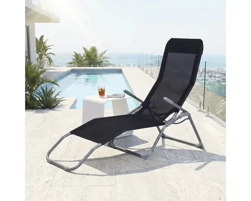 Șezlong plajă 139x59x95,5 cm antracit buc