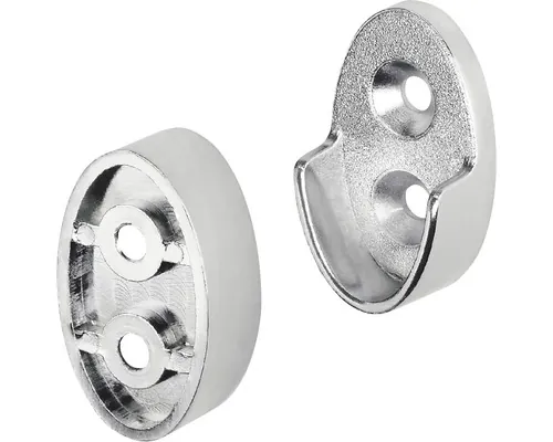 Suporți de capăt bară umerașe Dolle Wall Ø 35x20 mm pentru dulapuri/pereți, oțel cromat, 2 bucăți pac
